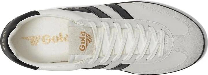 Gola Cyclone Leather Men's Lace up casual Shoes White/Black/Dark Gum : 11 D - Medium, Canvas - Image 2