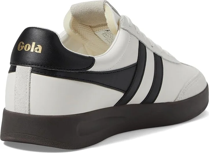 Gola Cyclone Leather Men's Lace up casual Shoes White/Black/Dark Gum : 11 D - Medium, Canvas - Image 4