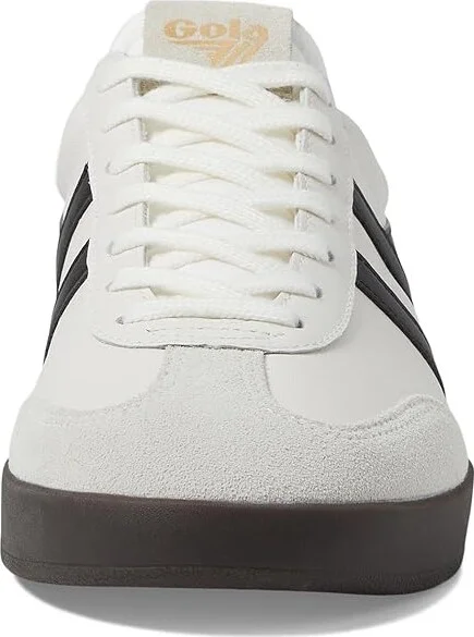 Gola Cyclone Leather Men's Lace up casual Shoes White/Black/Dark Gum : 11 D - Medium, Canvas - Image 5