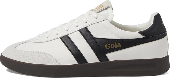 Gola Cyclone Leather Men's Lace up casual Shoes White/Black/Dark Gum : 11 D - Medium, Canvas - Image 6