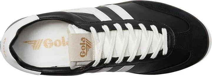 Gola Cyclone Leather Men's Lace up casual Shoes White/Black/Dark Gum : 11 D - Medium, Canvas - Image 7