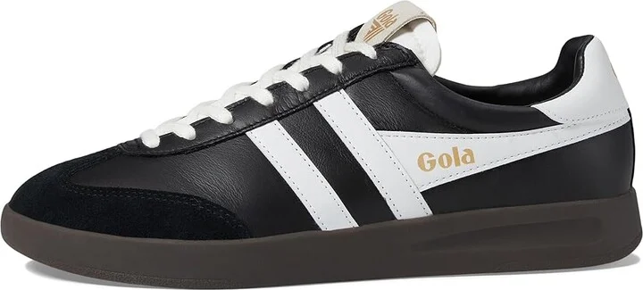 Gola Cyclone Leather Men's Lace up casual Shoes White/Black/Dark Gum : 11 D - Medium, Canvas - Image 11