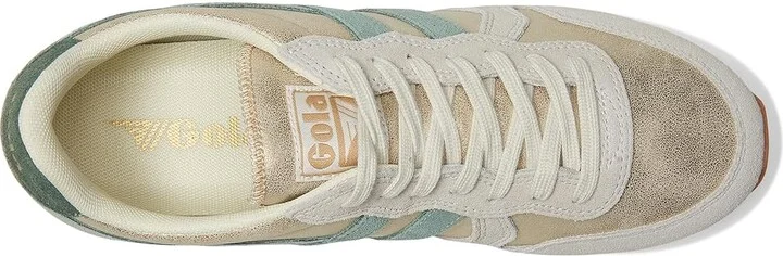 Gola Daytona Blaze Women's Shoes Gold/Green Mist/Evergreen : 6.5 B - Medium, Leather/Synthetic - Image 2