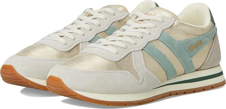 Gola Daytona Blaze Women's Shoes Gold/Green Mist/Evergreen : 6.5 B - Medium, Leather/Synthetic