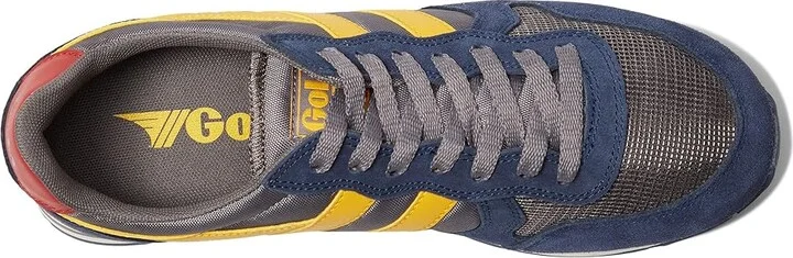 Gola Daytona Men's Shoes Ash/Navy/Sun : 8 D - Medium, Textile/Suede/Leather - Image 2