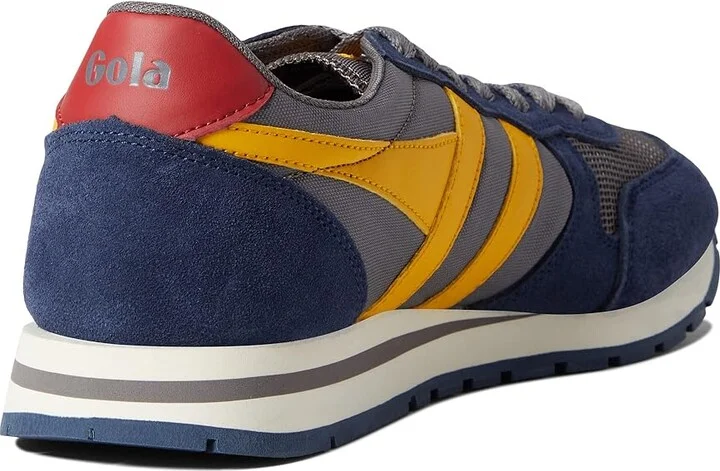 Gola Daytona Men's Shoes Ash/Navy/Sun : 8 D - Medium, Textile/Suede/Leather - Image 4