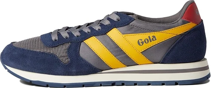Gola Daytona Men's Shoes Ash/Navy/Sun : 8 D - Medium, Textile/Suede/Leather - Image 6