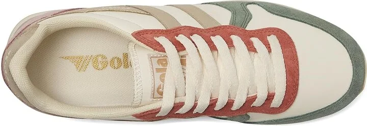 Gola Daytona Quadrant Women's Shoes Off-White/Sage/Gold/Pastel Pink : 5 B - Medium, Synthetic/Leather - Image 2