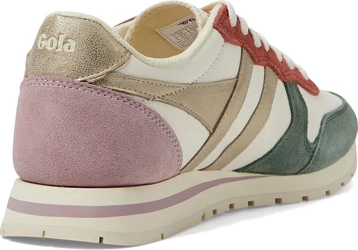 Gola Daytona Quadrant Women's Shoes Off-White/Sage/Gold/Pastel Pink : 5 B - Medium, Synthetic/Leather - Image 4