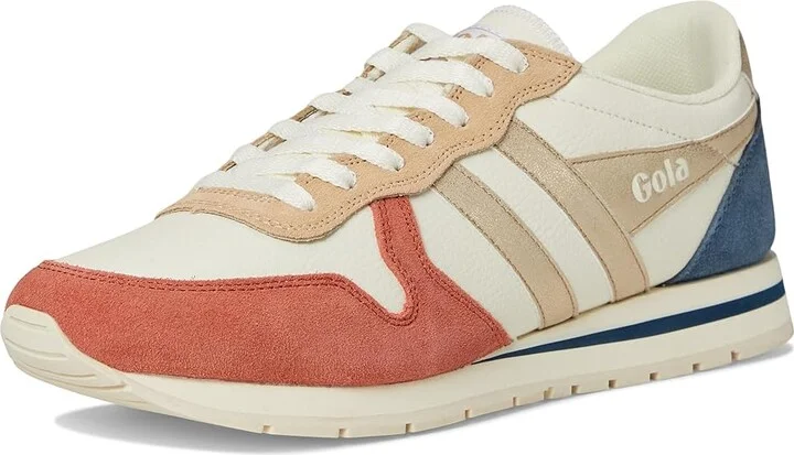 Gola Daytona Quadrant Women's Shoes Off-White/Sage/Gold/Pastel Pink : 5 B - Medium, Synthetic/Leather - Image 10