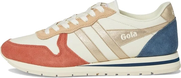 Gola Daytona Quadrant Women's Shoes Off-White/Sage/Gold/Pastel Pink : 5 B - Medium, Synthetic/Leather - Image 11