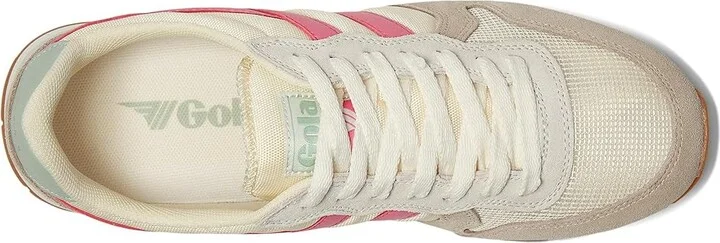 Gola Daytona Women's Shoes Off-White/Feather Grey/Fluro Pink : 7 B - Medium, Textile/Suede/Leather - Image 2