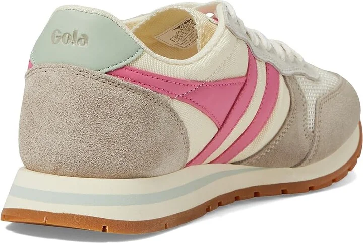 Gola Daytona Women's Shoes Off-White/Feather Grey/Fluro Pink : 7 B - Medium, Textile/Suede/Leather - Image 4