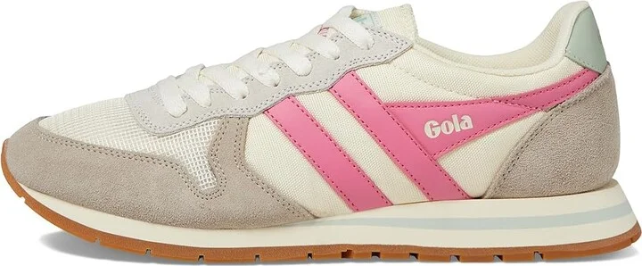 Gola Daytona Women's Shoes Off-White/Feather Grey/Fluro Pink : 7 B - Medium, Textile/Suede/Leather - Image 6