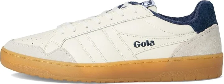 Gola Eagle 86 Men's Lace up casual Shoes Off-White/Navy/Gum : 8 D - Medium, Canvas/Leather/Rubber - Image 6