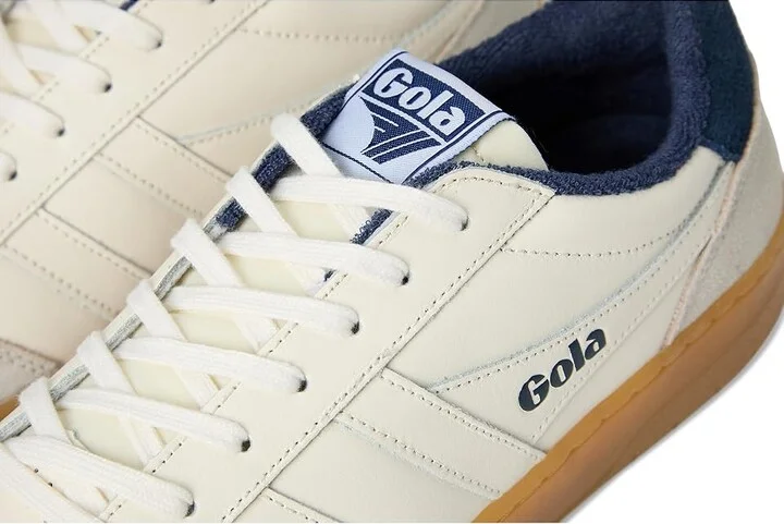 Gola Eagle 86 Men's Lace up casual Shoes Off-White/Navy/Gum : 8 D - Medium, Canvas/Leather/Rubber - Image 7