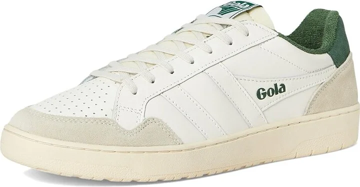 Gola Eagle Men's Lace up casual Shoes Off-White/Evergreen : 9 D - Medium, Leather - Image 5