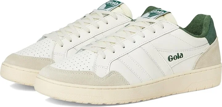 Gola Eagle Men's Lace up casual Shoes Off-White/Evergreen : 9 D - Medium, Leather