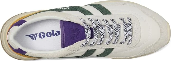 Gola Eclipse Pure Women's Shoes White/Evergreen/Royal Purple : 8 B - Medium, Leather/Synthetic - Image 2