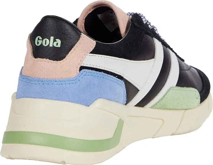 Gola Eclipse Trident Women's Shoes Black/Patina Green/Vista Green : 5 B - Medium, Leather - Image 4