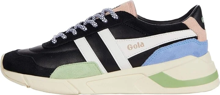 Gola Eclipse Trident Women's Shoes Black/Patina Green/Vista Green : 5 B - Medium, Leather - Image 6