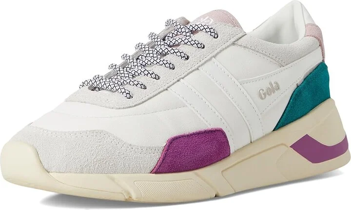 Gola Eclipse Trident Women's Shoes White/Foxglove/Chalk Pink : 6 B - Medium, Leather - Image 5