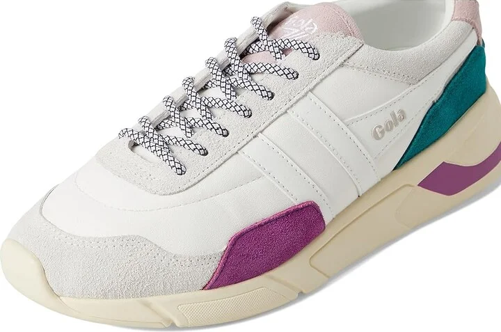 Gola Eclipse Trident Women's Shoes White/Foxglove/Chalk Pink : 6 B - Medium, Leather - Image 7
