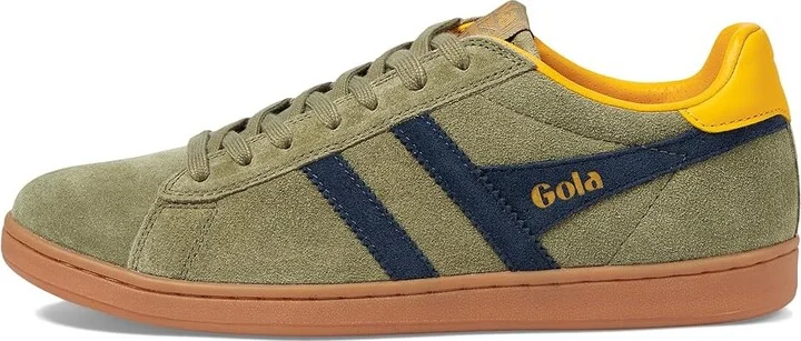 Gola Equipe II Suede Men's Shoes Khaki/Navy/Sun : 8 D - Medium, Leather/Suede - Image 6