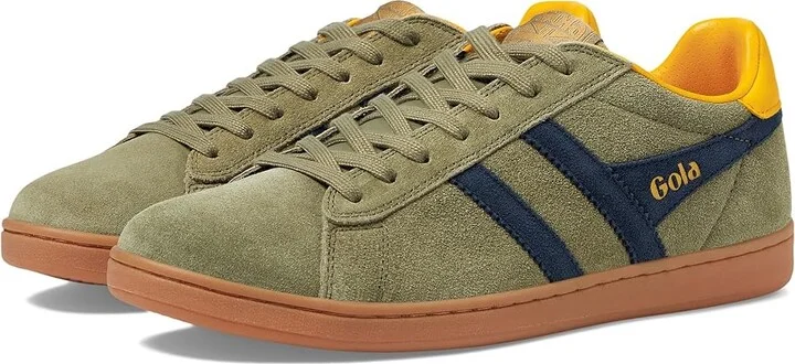 Gola Equipe II Suede Men's Shoes Khaki/Navy/Sun : 8 D - Medium, Leather/Suede