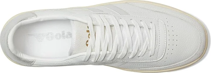 Gola Falcon Mirror Women's Walking Shoes White/Silver : 8 B - Medium, Leather - Image 2
