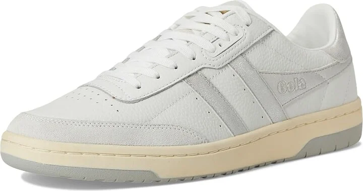Gola Falcon Mirror Women's Walking Shoes White/Silver : 8 B - Medium, Leather - Image 5