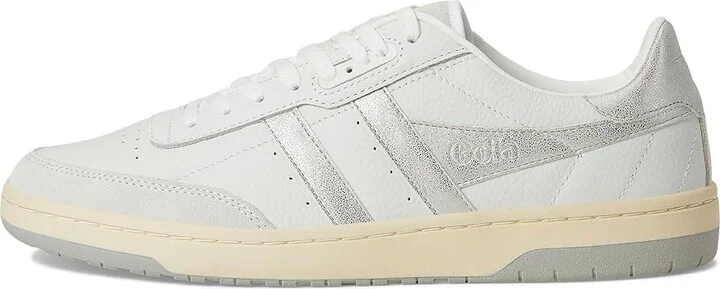 Gola Falcon Mirror Women's Walking Shoes White/Silver : 8 B - Medium, Leather - Image 6