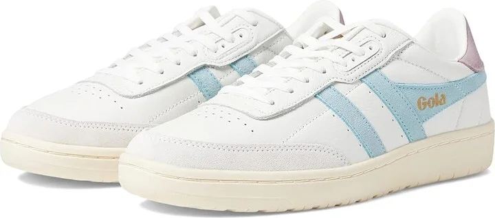 Gola Falcon Women's Shoes White/Powder Blue/Lily : 5 B - Medium, Leather
