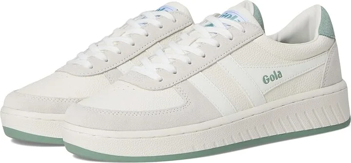 Gola Grandslam '88 Women's Shoes White/White/Green Mist : 8.5 B - Medium, Leather