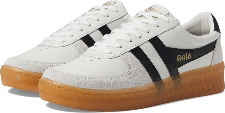 Gola Grandslam Elite Men's Shoes White/Black/Gum : 12 D - Medium, Leather
