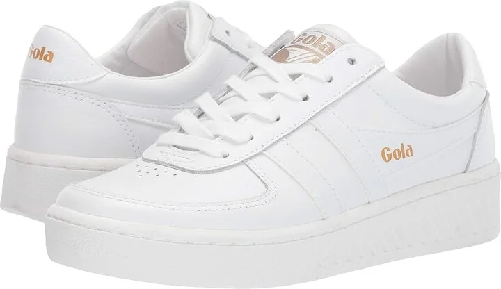 Gola Grandslam Leather Women's Shoes White/White/White : 7.5 B - Medium