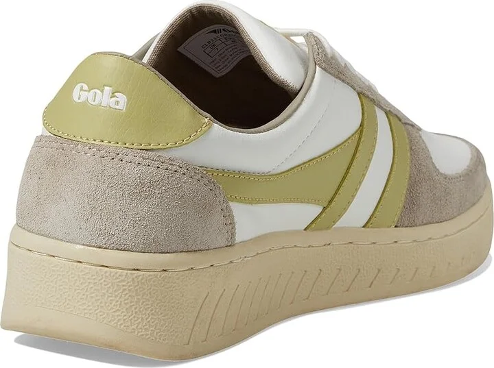 Gola Grandslam Pure Women's Shoes White/Feather Grey/Lemon : 5 B - Medium, Leather/Synthetic - Image 4
