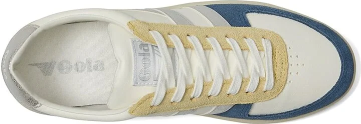 Gola Grandslam Quadrant Women's Shoes Off-White/Baltic/Silver/Lavender : 5 B - Medium, Textile/Leather - Image 2