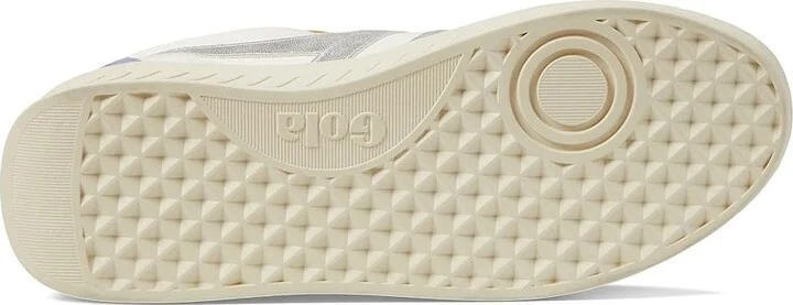 Gola Grandslam Quadrant Women's Shoes Off-White/Baltic/Silver/Lavender : 5 B - Medium, Textile/Leather - Image 3