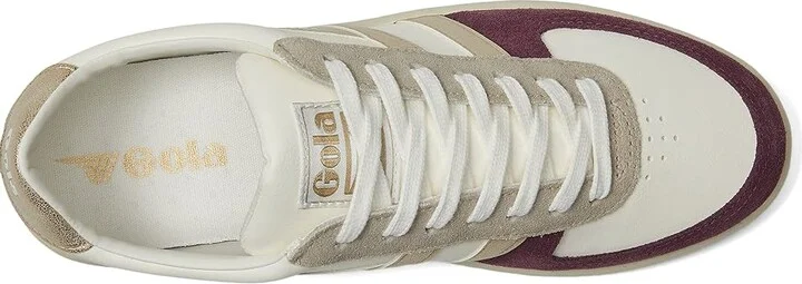 Gola Grandslam Quadrant Women's Shoes Off-White/Blossom/Silver/Lemon : 5 B - Medium, Textile/Leather - Image 7