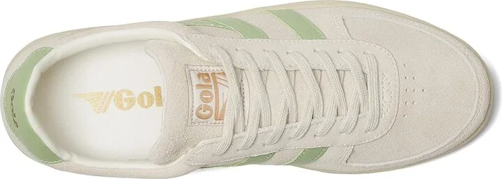 Gola Grandslam Suede Women's Shoes Off-White/Patina Green : 5 B - Medium, Leather - Image 2