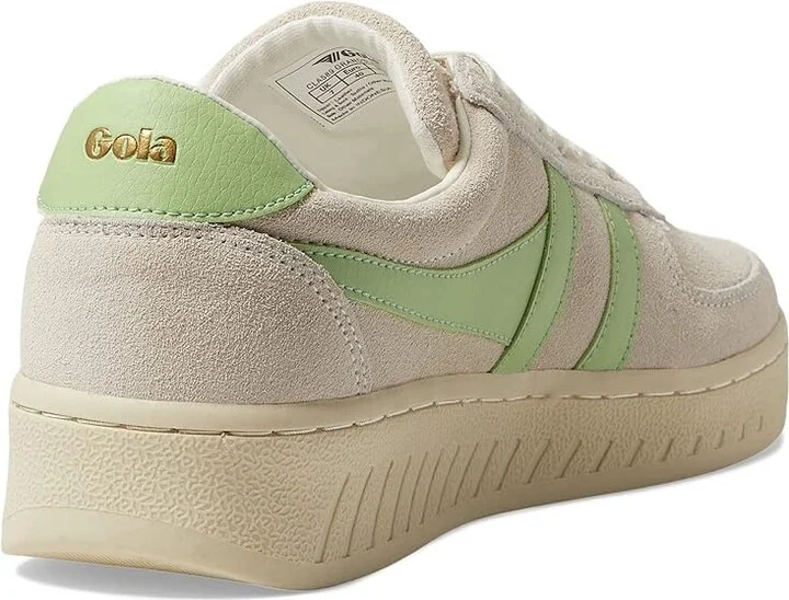 Gola Grandslam Suede Women's Shoes Off-White/Patina Green : 5 B - Medium, Leather - Image 4