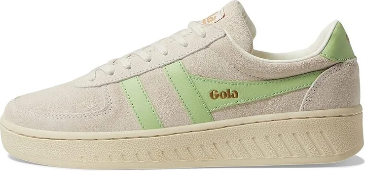 Gola Grandslam Suede Women's Shoes Off-White/Patina Green : 5 B - Medium, Leather - Image 6