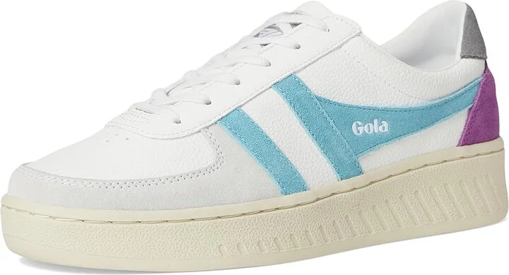 Gola Grandslam Trident Women's Shoes White/Ocean/Ash : 5 B - Medium, Textile/Synthetic - Image 5
