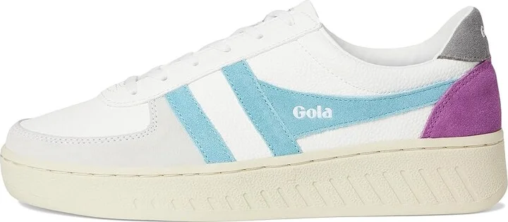 Gola Grandslam Trident Women's Shoes White/Ocean/Ash : 5 B - Medium, Textile/Synthetic - Image 6