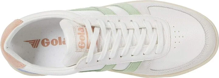 Gola Grandslam Trident Women's Shoes White/Patina Green/Pearl Pink : 5 B - Medium, Textile/Synthetic - Image 2