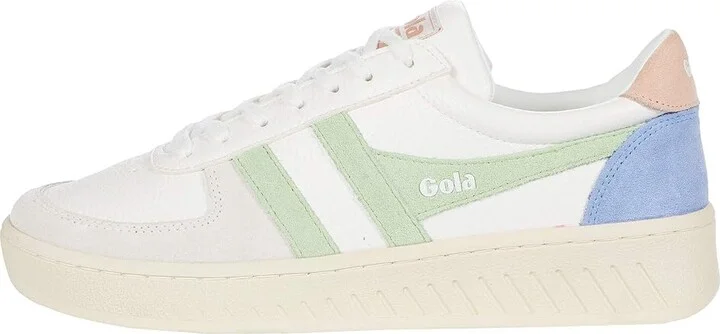 Gola Grandslam Trident Women's Shoes White/Patina Green/Pearl Pink : 5 B - Medium, Textile/Synthetic - Image 6
