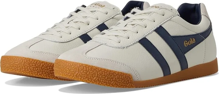 Gola Harrier Leather Men's Shoes Off-White/Navy/Navy : 8 D - Medium