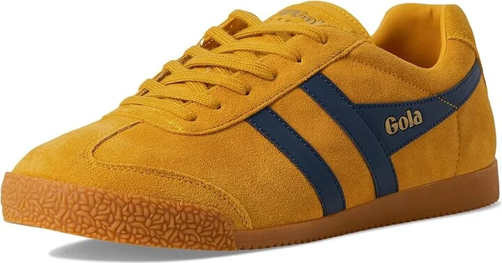 Gola Harrier Men's Shoes Sun/Navy : 8 D - Medium, Suede - Image 5