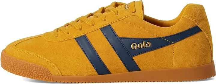 Gola Harrier Men's Shoes Sun/Navy : 8 D - Medium, Suede - Image 6
